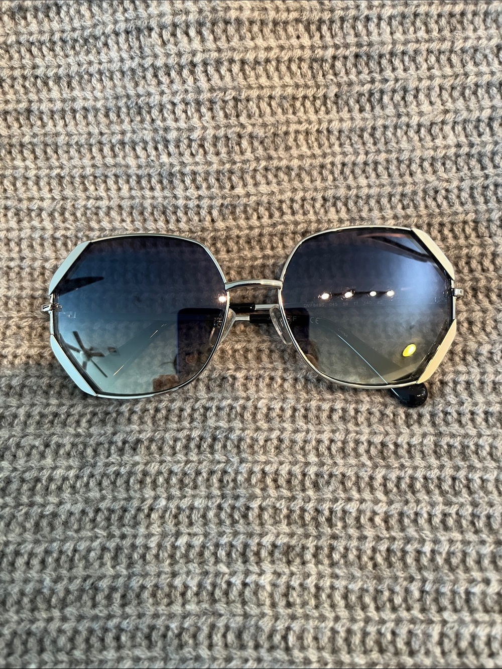 DVF Gradient Blue Octagonal Sunglasses